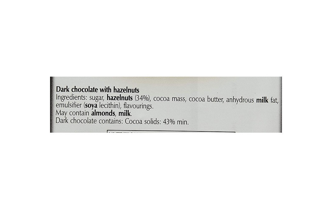 Lindt Whole Roasted Hazelnut Dark Chocolate    Box  150 grams